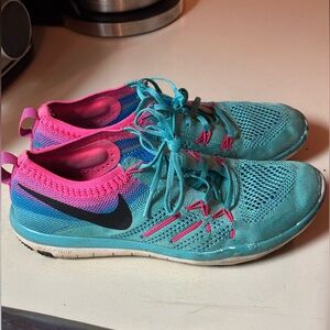 Nike Women's Vibrant Teal and Pink Athletic Shoes